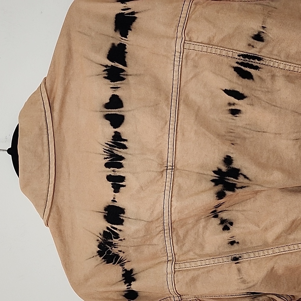 Desigual Tie-dye denim jacket Black/ Tan Sz Small - Picture 12 of 16